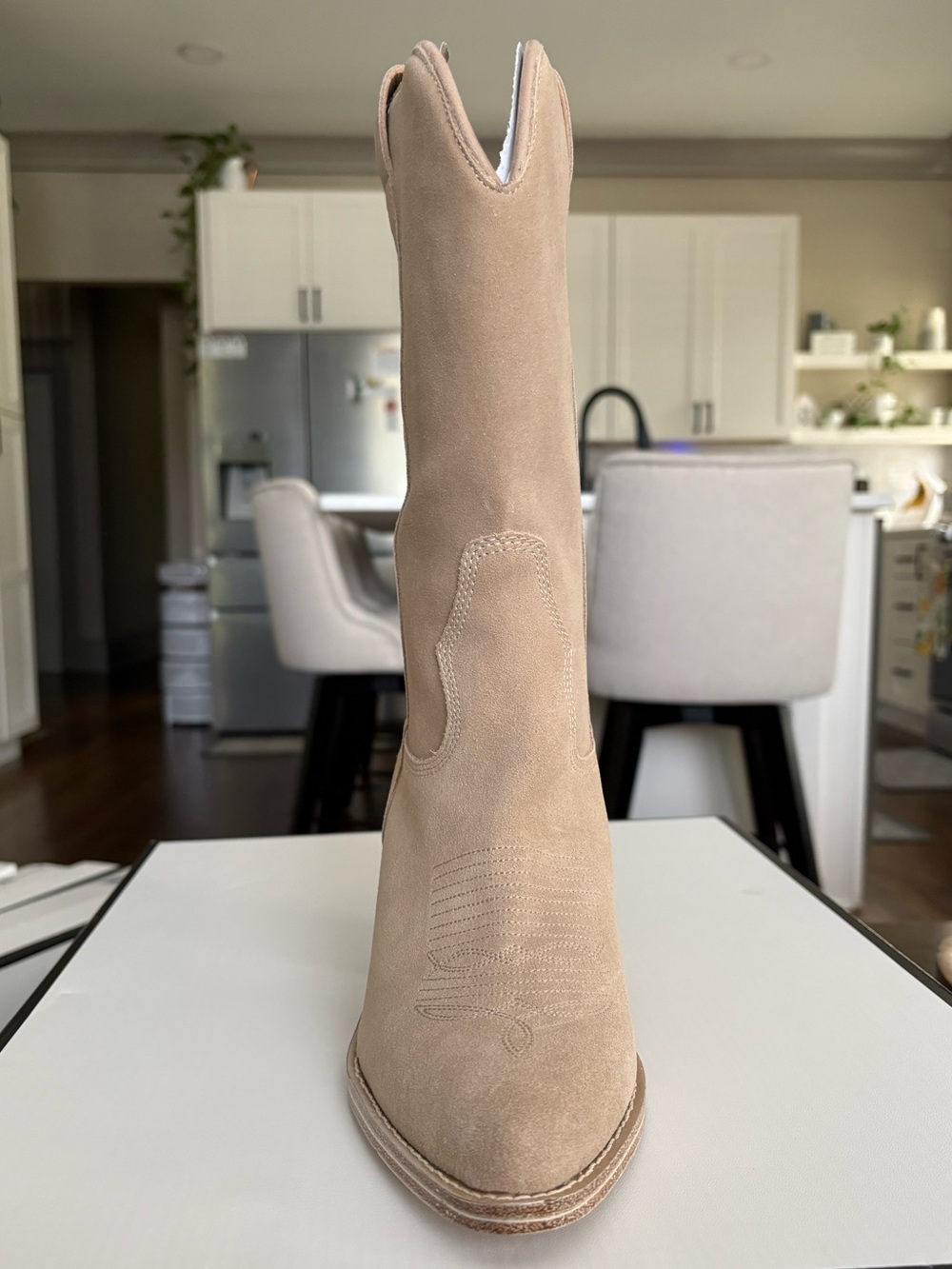 Steve Madden Sally Sand Suede Western Heeled Boot - Picture 8 of 8